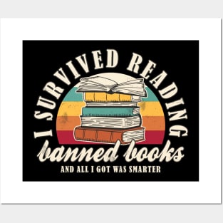 Banned Books "I Survived Reading Banned Books" Book Lover Posters and Art